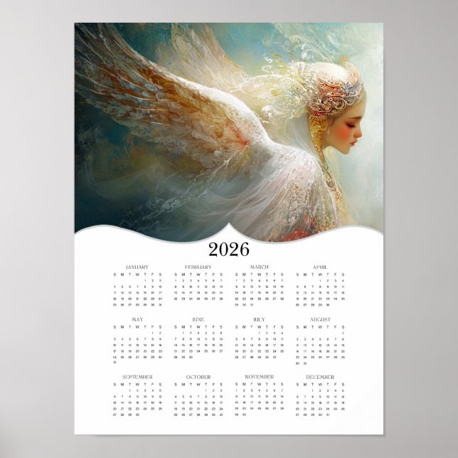 2026 Angel Volljähriger Mauerkalender Poster (Vorne)