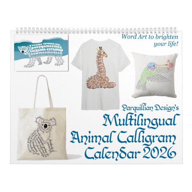 2026 Animal Calligram Calendar Kalender (Titelbild)