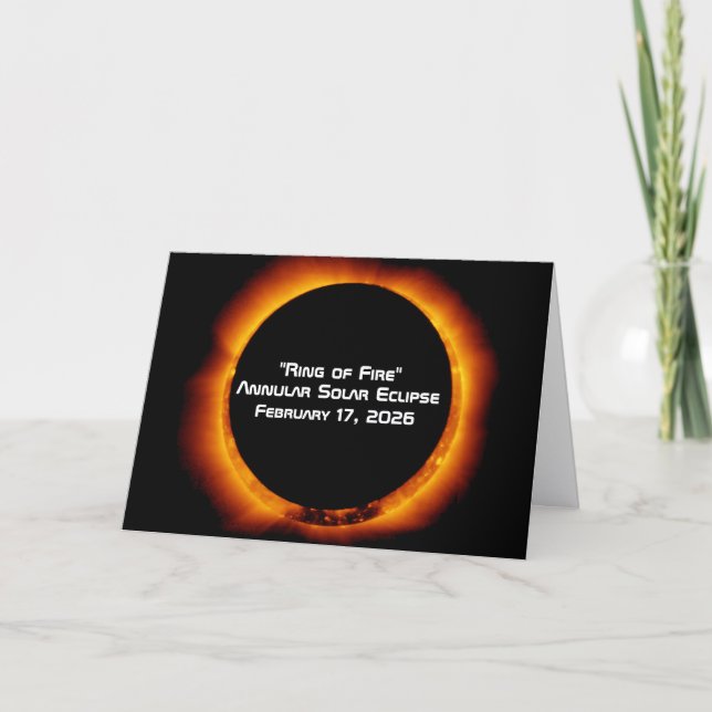 2026 Annular Ring of Fire Solar Eclipse Karte (Vorderseite)