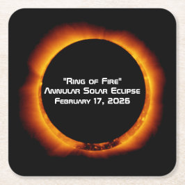 2026 Annular Ring of Fire Solar Eclipse Rechteckiger Pappuntersetzer
