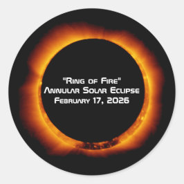 2026 Annular Ring of Fire Solar Eclipse Runder Aufkleber