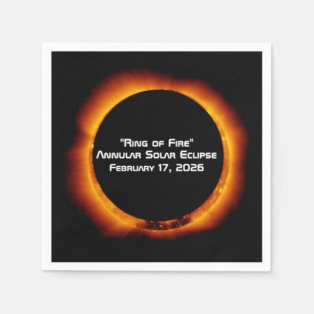 2026 Annular Ring of Fire Solar Eclipse Serviette (Vorderseite)