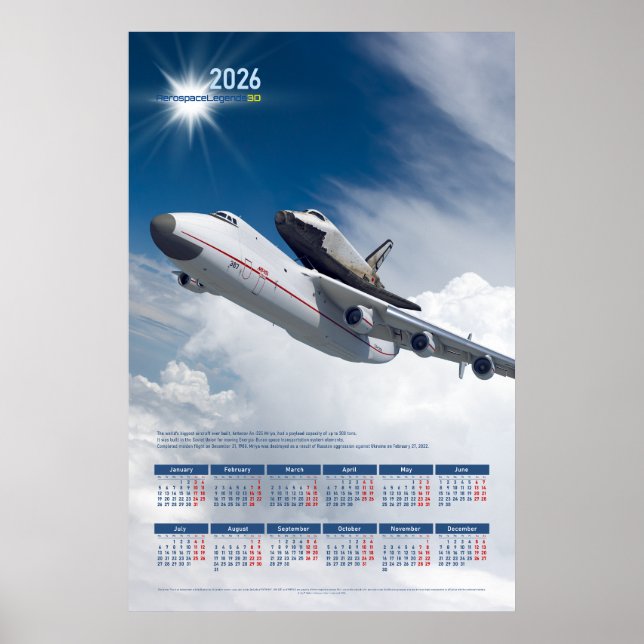 2026 Antonow An-225 Mrija Ingenieurskalender Poster (Vorne)