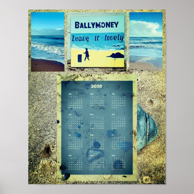 2026 Ballymoney Beach Wandkalender Poster (Vorne)