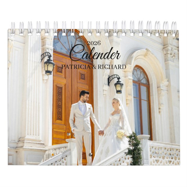 2026 Benutzerdefinierter Hochzeitsfoto-Chic-Script Kalender (Titelbild)