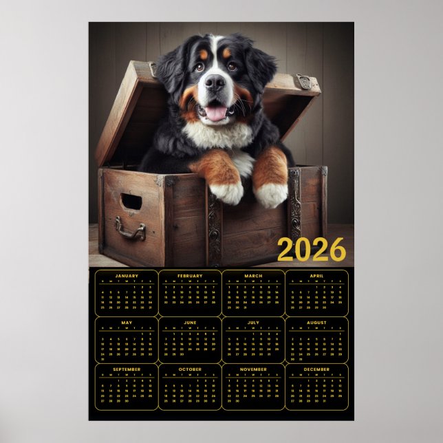 2026 Berner Sennenhund-Kalender Poster (Vorne)