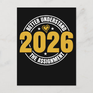 2026 Besser verstehe die Aufgabe Lustiger Spruch Feiertagspostkarte