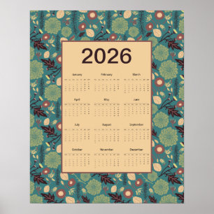 2026 Blumenkalender Poster