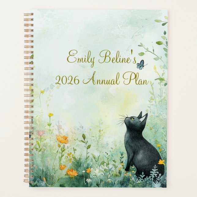 2026 Botanical Cat Planner | Minimal Cat Planner Planer (Vorderseite)