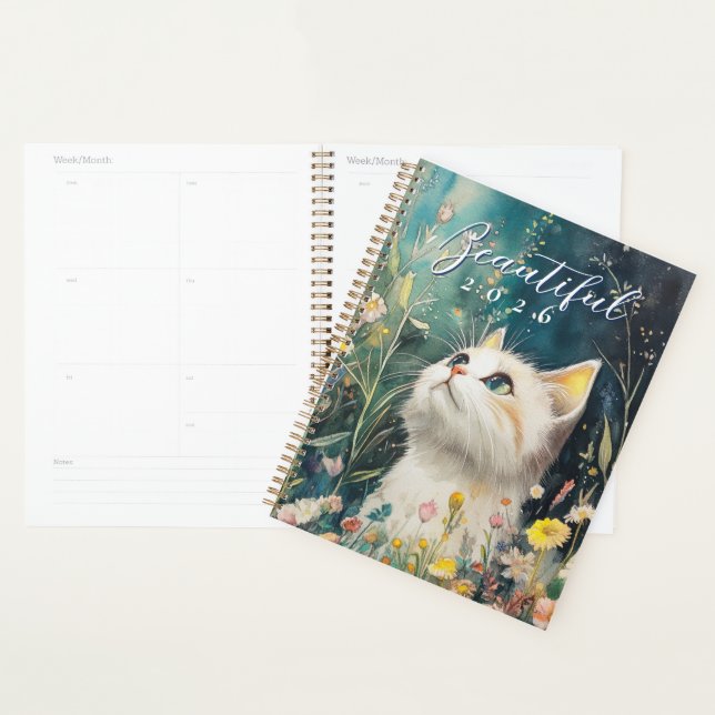 2026 Botanischer Katzenplaner | Minimalistischer K Planer (Anzeige)