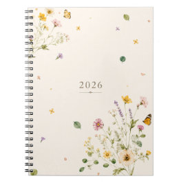 2026 Botanisches Florales Spiralnotizbuch |  Notizblock