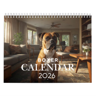 2026 Boxer-Hund-Wandkalender 12-Monats-Kalender Kalender
