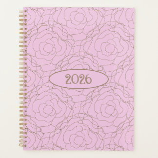 2026 Buntglasrose: Goldene Rose auf Rosa Planer