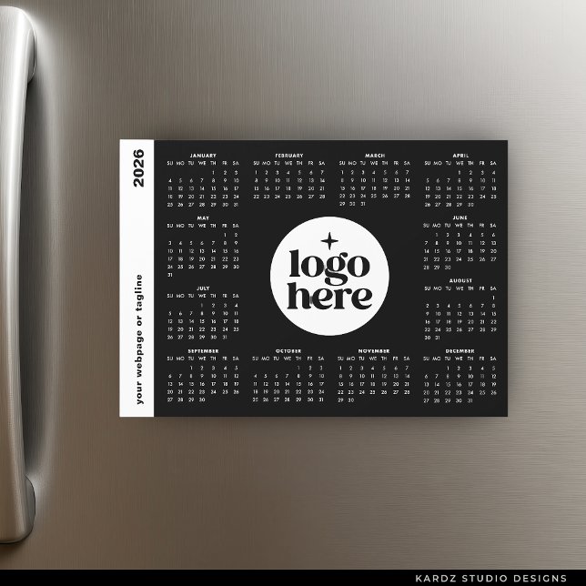 2026 Business Logo Full Year Magnetic Calendar Magnetkarte (Von Creator hochgeladen)