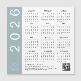 2026 Calendar Blue Border QR Code Company Logo Magnetkarte