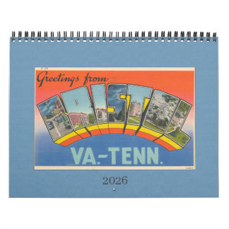 2026 Calendar Bristol VA TN Vintage postcard Kalender