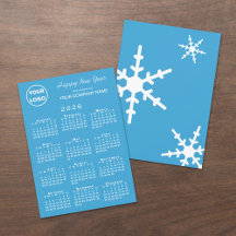 2026 Calendar Business-Logo Light Blue Snowflake