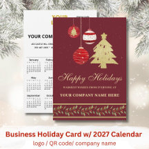 2026 Calendar Business-Logo QR Feierlich