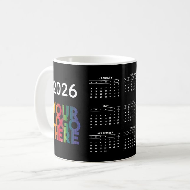 2026 Calendar Business-Logos Geschenk für Firmensi Kaffeetasse (Vorderseite Links)