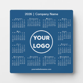 2026 Calendar Company Logo Blue Business Fotoplatte