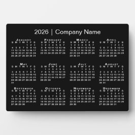 2026 Calendar Company Name Black Desktop Fotoplatte