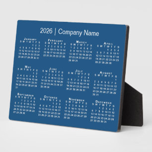2026 Calendar Company Name Blue Desktop Fotoplatte