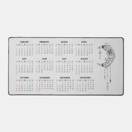 2026 Calendar Desk Mat - Celestial Moon & Floral  Schreibtischunterlage