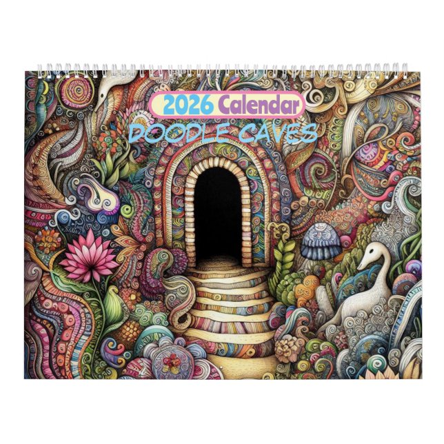 2026 Calendar Doodle Caves Art Calendar Kalender (Titelbild)