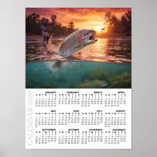 2026 Calendar, Fly Fishing, Trout / Fish Poster