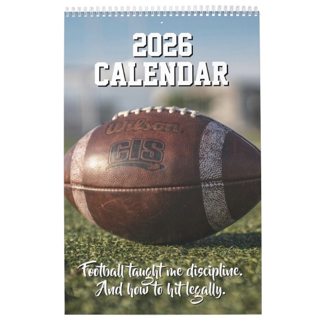 2026 Calendar Football Player Funny Motivational Kalender (Titelbild)