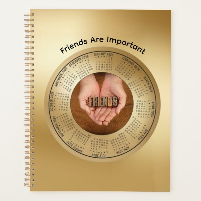 2026 Calendar Friends Are Important Planner Planer (Vorderseite)