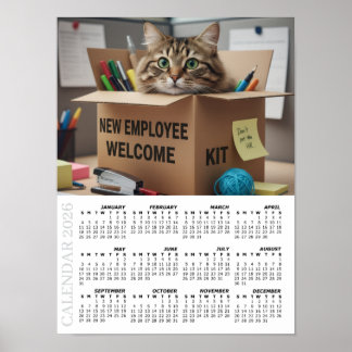2026 Calendar, HR / New Employee - Office Fun Cats Poster