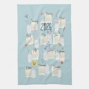 2026 Calendar Küche Handtuch Tee