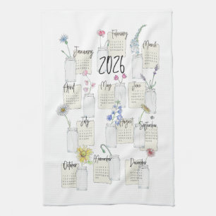 2026 Calendar Küche Handtuch Tee