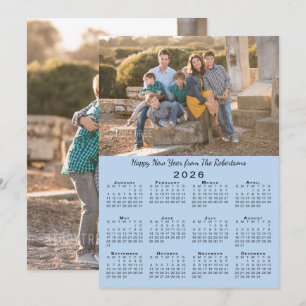 2026 Calendar Light Blue 2 Fotos Frohes Neues Jahr Feiertagskarte