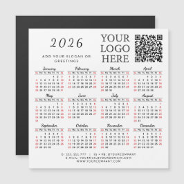 2026 Calendar Magnet Business QR Code Company Logo