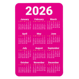 2026 Calendar Magnet | Custom colors