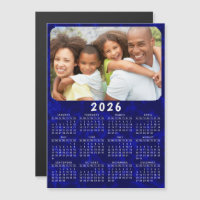 2026 Calendar Magnet Family Foto Navy Blue