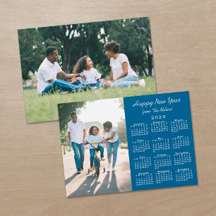 2026 Calendar Modern Blue 2 Foto Happy New Year Feiertagskarte