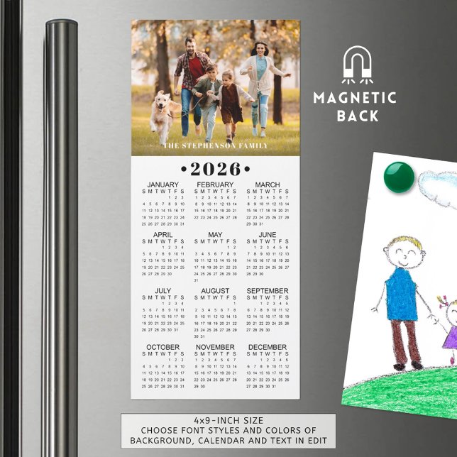 2026 Calendar Photo Custom Magnetic Magnetkarte (Von Creator hochgeladen)