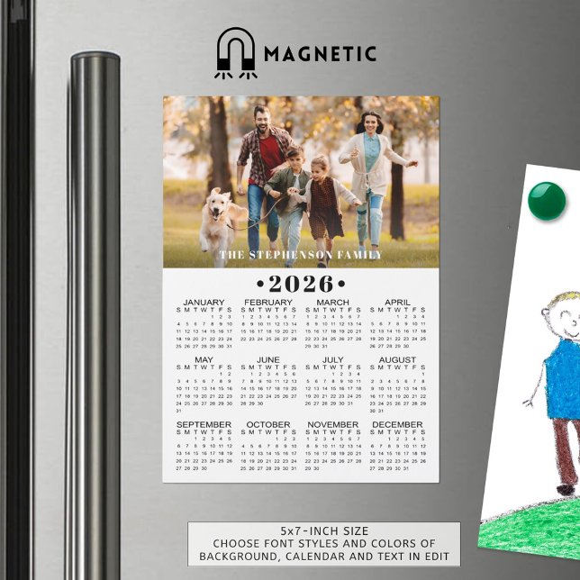 2026 Calendar Photo Custom Magnetic Magnetkarte (Von Creator hochgeladen)