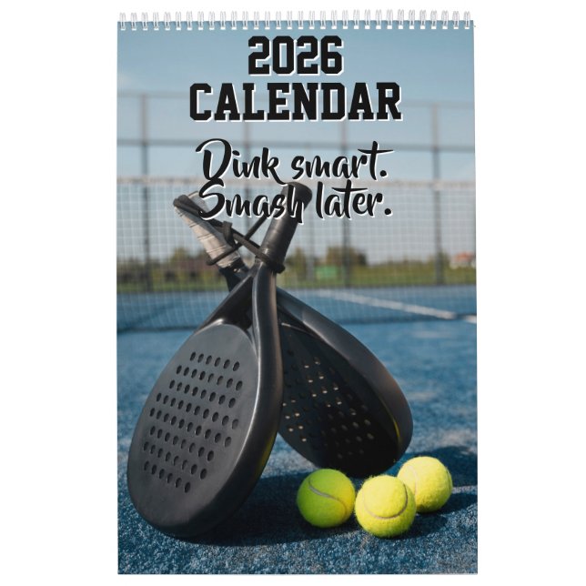2026 Calendar Pickleball Funny Quotes Dink Paddle Kalender (Titelbild)