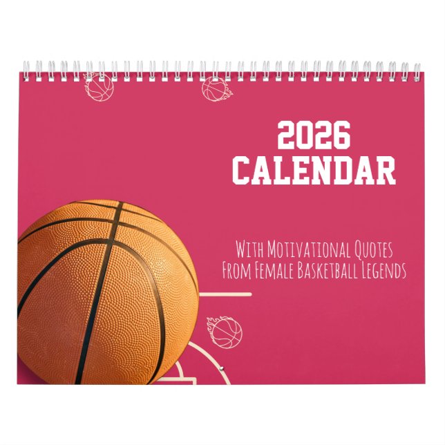2026 Calendar Pink  Basketball For Her Teen Girls Kalender (Titelbild)