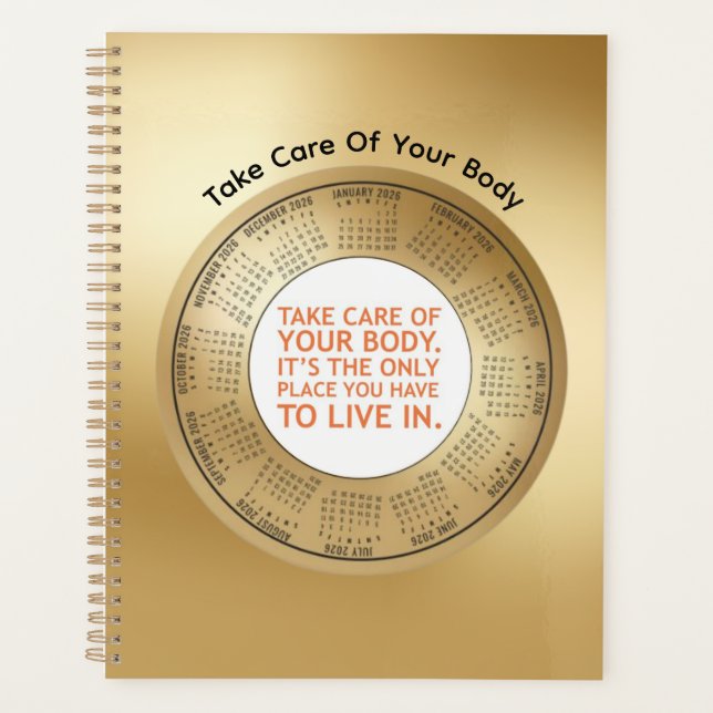 2026 Calendar Planner quote Take Care Of Your Body Planer (Vorderseite)