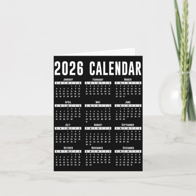 2026 Calendar Shirt 26 Calendar 2026  Karte (Vorderseite)