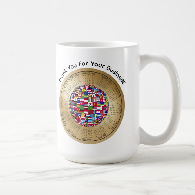 2026 Calendar - Thank You For Your Business Coffee Kaffeetasse (Rechts)