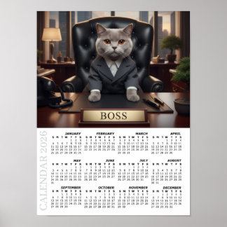 2026 Calendar, The Boss - Office Fun Cats / Large Poster