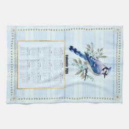 2026 Calendar Towel Bluejay 2 Geschirrtuch