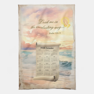 2026 Calendar Towel Inspirational Psalm 139 Geschirrtuch