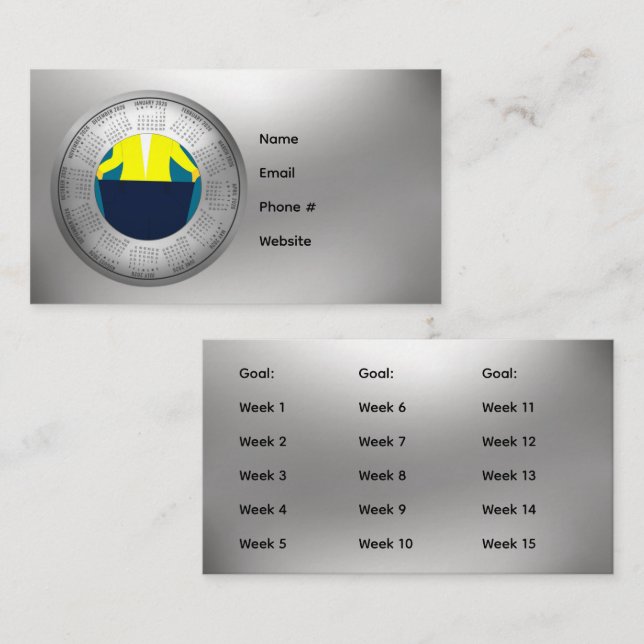 2026 Calendar Weight Loss Business Card Visitenkarte (Vorne/Hinten)